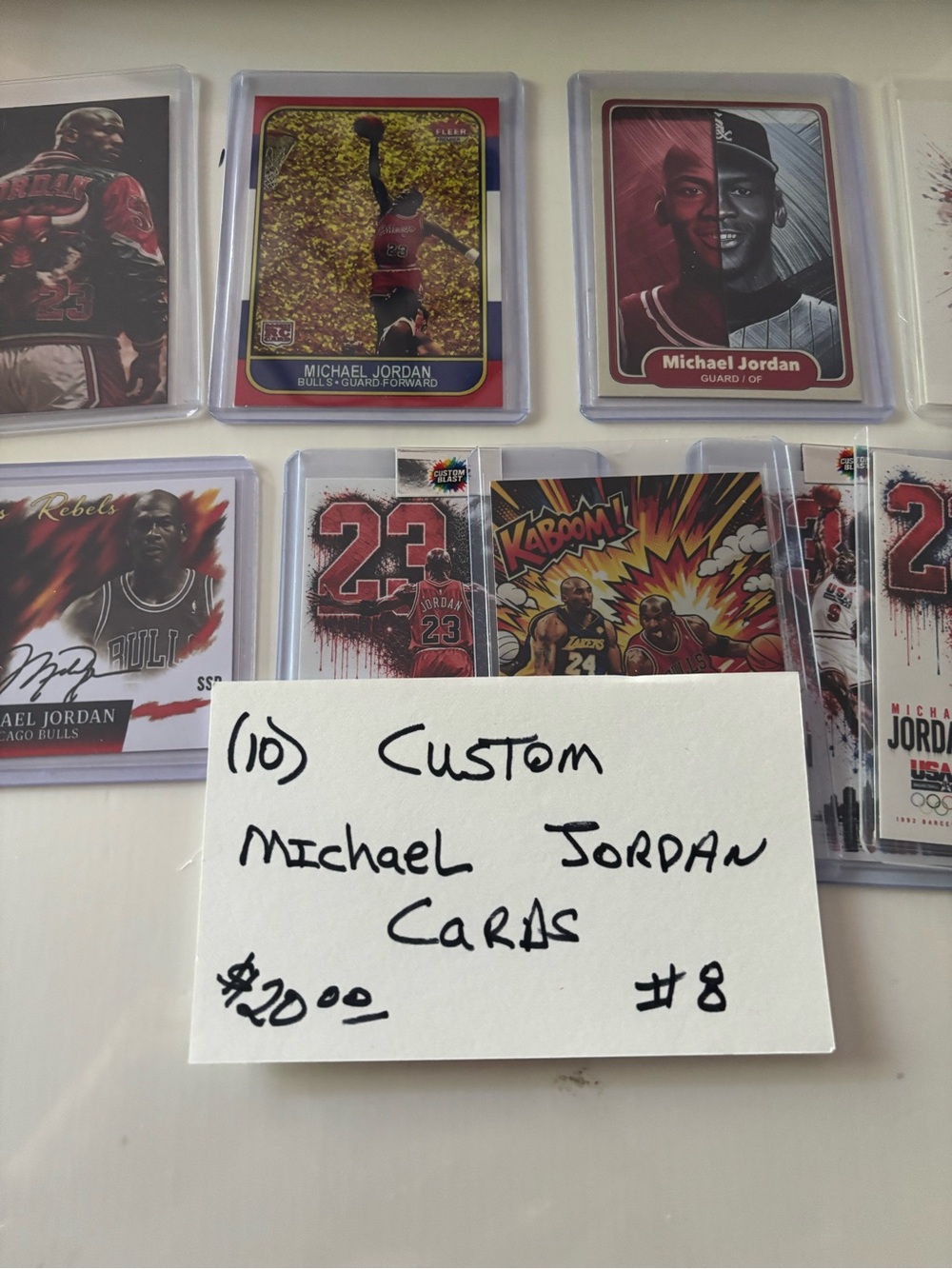 Custom Basketball Trading Card Set - Red and Black Accents Michael Jordan